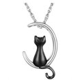 thumbnail image 1 of Collar de ceniza de gato, collar de urna para cenizas, collar de cremación de luna, joyería de cremación conmemorativa para cenizas de mascotas JM, 1 of 5