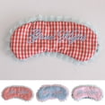 thumbnail image 2 of Sleeping Mask Embroidery Letter Plaid Sleeping Eye Cover Blindfold Eyeshade, 2 of 9