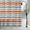 thumbnail image 2 of Orange Stripe Gray Lines Shower Curtain for Bathroom, Modern Minimalist Style Waterproof Shower Curtains Washable Quick Dry with Hooks Bathtub Curtains 36x72IN, 2 of 9