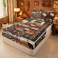 thumbnail image 2 of meiyoeat Howling Wolf Zipper Full Size Comforter Sets with Fitted Sheet and 2 Pillowcases,Vintage Aztec Geometric Pattern Zipper Bedding Set For Boys,Black Reversible,4 Pieces, 2 of 7
