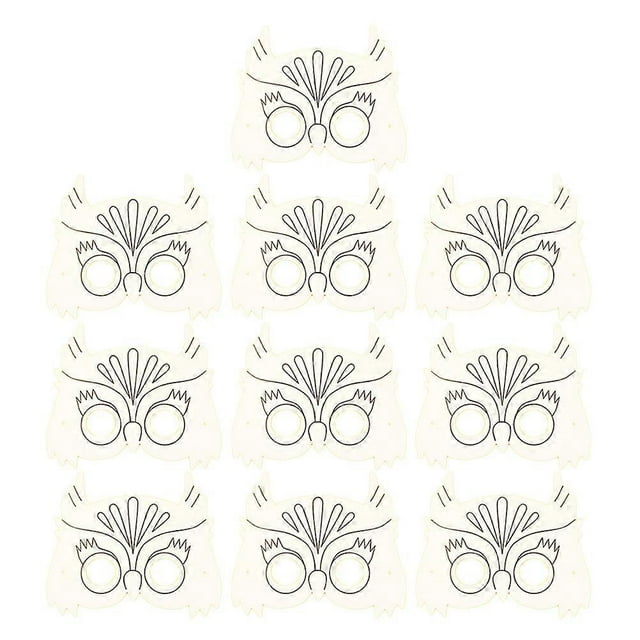 DIY Drawing Paper Mask Owl for Creative Graffiti with 10Pcs for Kids