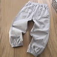thumbnail image 2 of Loopsun Boys Summer Cargo Pants, Boys' Summer Loose Thin Elastic Sports Mosquito Proof Casual Outerwear Pants Gray 5-6 Years, 2 of 3