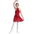 thumbnail image 2 of TSSOE Kids Girls Lyrical Modern Dance Dress Sleeveless Backless Leotard Dress Performance Costume Burgundy 16, 2 of 7