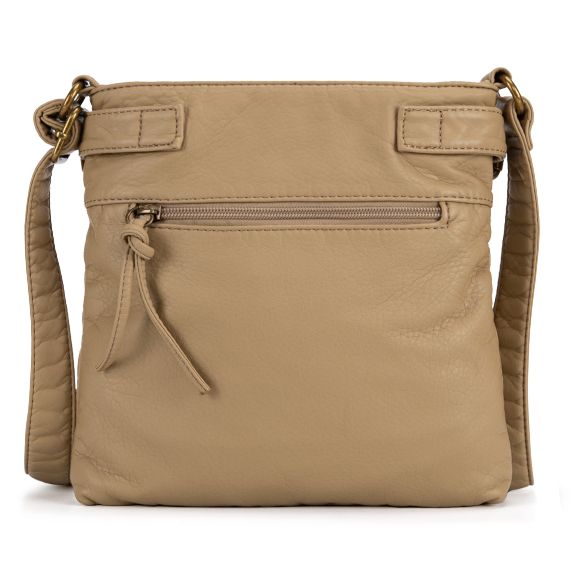 Montana West Crossbody Bag for Women Multi Pocket Shoulder Bags Medium Travel Purses Ultra Soft Washed Leather, Beige
