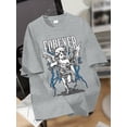 thumbnail image 3 of Boys' 8-12Y Forever Angel Graphic Short Sleeve T-Shirt Crew Neck Gray Tee, 3 of 7