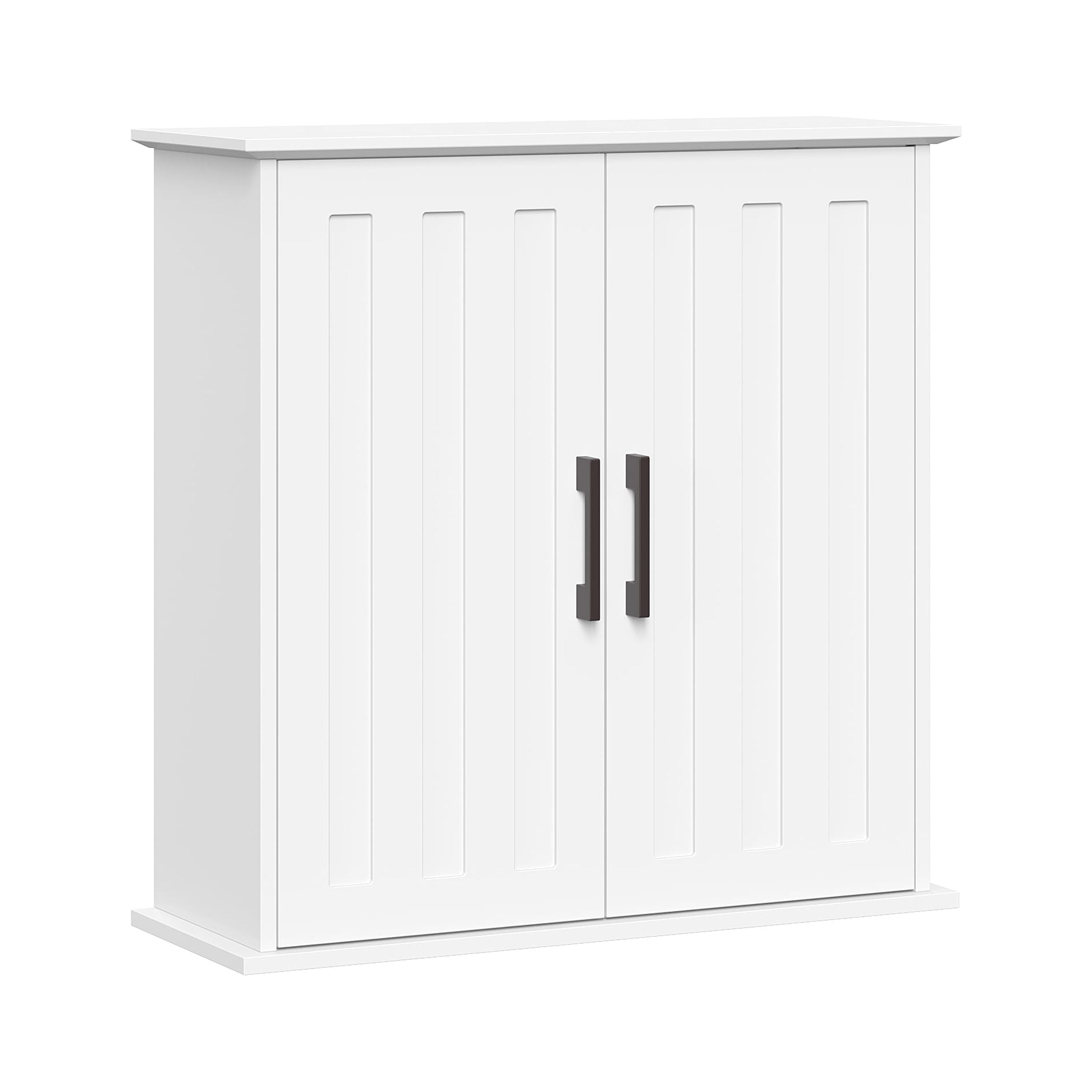 RiverRidge Monroe 2-Door Bathroom Medicine Cabinet Laundry Wall Shelf Storage - White