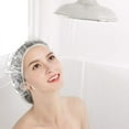 thumbnail image 6 of Pretty Comy Shower Cap Disposable, 100 PCS Bath Caps Large Thick Clear Waterproof Plastic Elastic Hair Bath Caps for Women Kids Girls, Travel Spa, Hotel and Hair Solon, Home Use, 6 of 6
