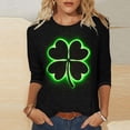 thumbnail image 1 of TaTaai St. Patrick's Day Women's Casual Print Round Neck 3/4 Sleeve T-Shirt Loose Top Gift, 1 of 5