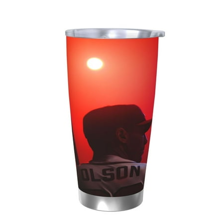 

Atlanta_Braves 20OZ Stainless Steel Silver Rim Car Mug Insulated Travel Mug with Lid and Straw Unisex Baseball Gift Stainless Steel Water Cup