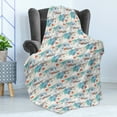 thumbnail image 4 of Lighthouse Soft Flannel Fleece Blanket, Abstract Whale Anchor and Boats Pattern Sky Inspired Background Nautical Design, Cozy Plush for Indoor and Outdoor Use, 70" x 90", Multicolor, by Ambesonne, 4 of 5
