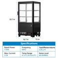 thumbnail image 2 of Commercial Display Refrigerator, 2.0 Cu. Ft. Countertop Pastry Refrigerated Display Case with Led Lighting, Air-Cooling, Frost-Free, Rear Sliding Door for Baked, Stores and Cafes Cakes, 2 of 9