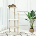 thumbnail image 2 of Pefilos 49" Cat Tree Tower for Indoor Cats Multi-Level Cat Tree Modern Cat Tower Wooden Activity Center with Scratching Posts, Beige, 2 of 15