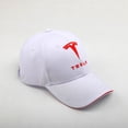 thumbnail image 3 of Sombrero deportivo Sombrero con sombrilla para exteriores Sombrero Tesla -Blanco con rojo, 3 of 3