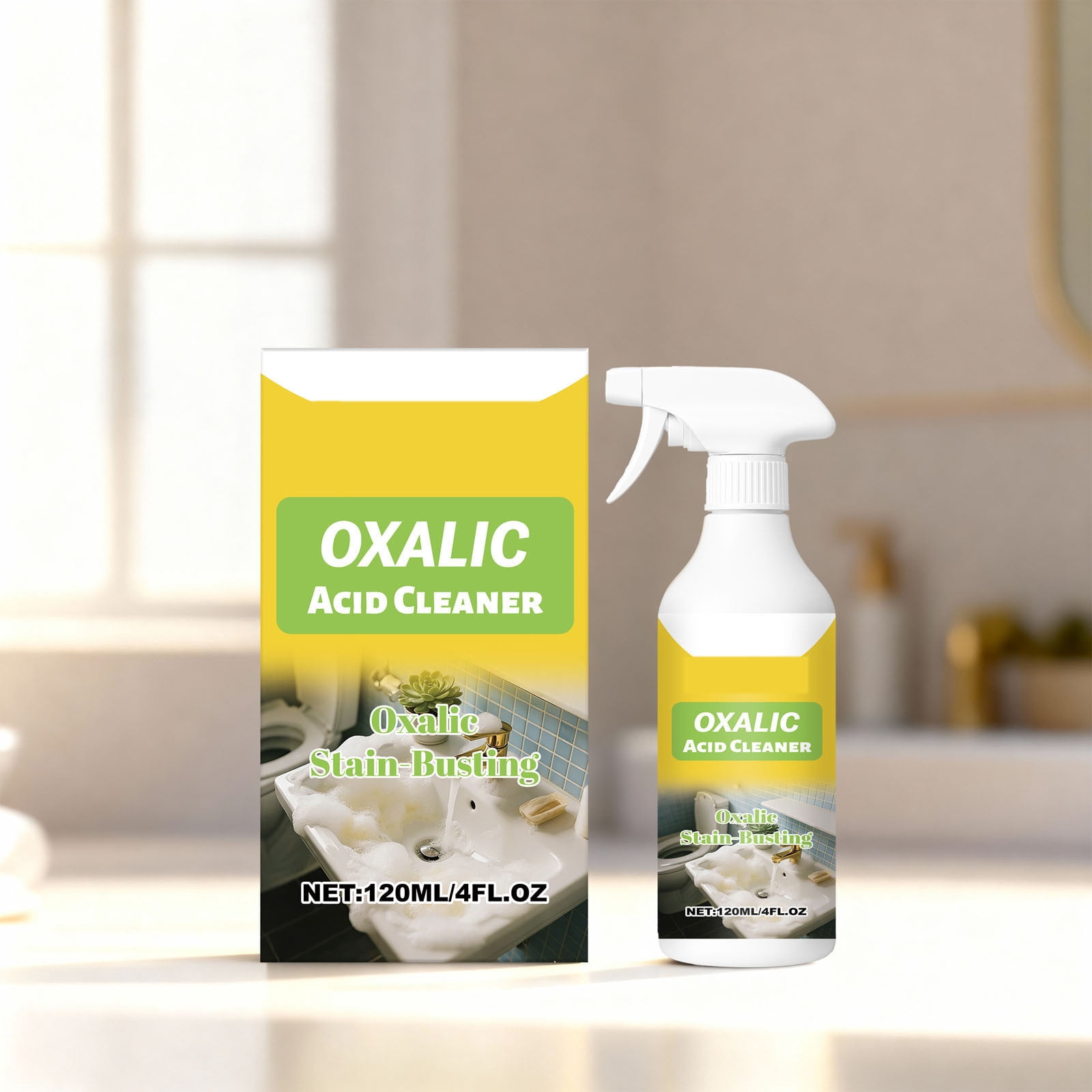 UNLLLL Oxalic Acid Cleaner, Oxalic Acid Powerful Stain Cleaner, Highly Effectively Oxalic Acid Toilet Cleaner, Removes Tough Stains like Grease, Metal Rust Stain (4.05 oz)
