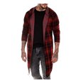 thumbnail image 4 of Joernso Autumn Fashion Men Plaid Print Long Sleeve Causal Hooded Shirt Coat Outwear, 4 of 5