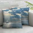 thumbnail image 3 of Chilfamy Sailboat Ocean Sun Beams Pillow Covers for Couch Sofa Indoor Outdoor Pillow Case Aesthetic Decorative Summer Throw Pillow Cover 1PC 18x18in, 3 of 5