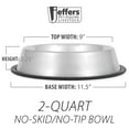 thumbnail image 3 of Jeffers No Skid/No Tip Stainless Steel Pet Bowl | 2 Quart | 77060, 3 of 7