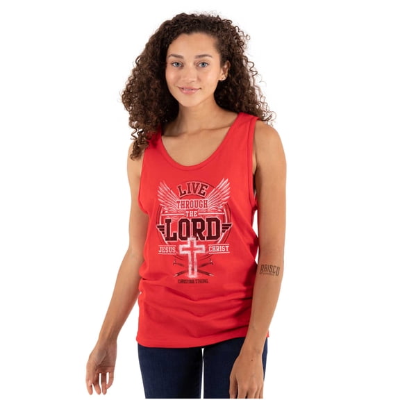 Live Through the Lord Jesus Christ Tank Top T Shirts Men Women Brisco Brands S