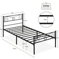 thumbnail image 2 of Litake Twin Bed Frame Platform with Headboard and Footboard Metal Bed Mattress Foundation with Storage No Box Spring Needed Black, 2 of 7
