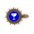 thumbnail image 1 of Fragile Blue Square Warning Mark Hairpin Sun Headwear Retro Metal Clips Pin, 1 of 3