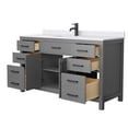 thumbnail image 3 of Wyndham Collection Beckett 60" Wood Single Bathroom Vanity in Gray/Black, 3 of 6