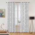 thumbnail image 2 of Kitchen Curtains 84 Inch Length 2 Panels, Farmhouse Boho Grommets Window Treatment Curtain, Vintage Abstract Geometric Striped Thermal Curtains Drapes for Living Room/Bathroom, 2 of 9