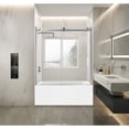 thumbnail image 2 of Kingston Brass KVTAP603622L8 60-Inch Acrylic Rectangular 3-Wall Alcove Tub Combo with Tub Door (Left Hand Drain) in White/Brushed Nickel, 2 of 9