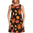 thumbnail image 1 of Fotbe Thanksgiving Turkey 1 Vestido de Verano sin Mangas para Mujer – Vestido Midi Línea A, Estilo Camiseta Floral, Vestido Playero Casual y Fluido, 1 of 7