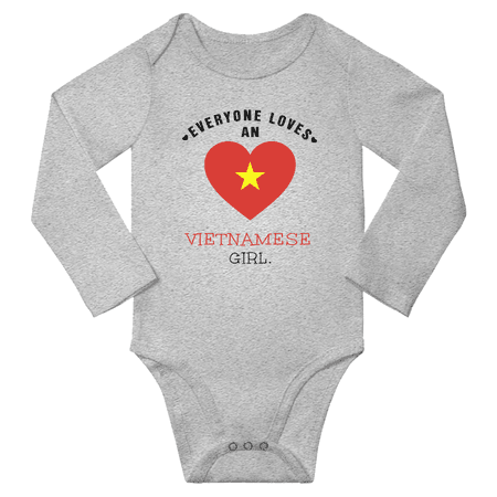 

Everyone Loves An Vietnamese Girl Baby Long Slevve Bodysuit (Gray 12-18 Months)