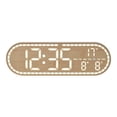 thumbnail image 1 of Digital Wall Clock with Date & Temperature, Full Screen LED Display, Adjustable Brightness, Wood Grain Finish, 9.85x3.15x1.06 Inch, 1 of 7