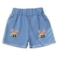 thumbnail image 2 of Pantalones cortos vaqueros para niñas, pantalones cortos de mezclilla de verano con cintura elástica fina, pantalones cortos de mezclilla de algodón para niñas, 2 of 5