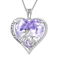 thumbnail image 1 of Juwaliy Collar de Corazón para Mujer para Hija Hermana Plata de Ley 925 Púrpura Claro Alejandrita Piedra de Nacimiento de Junio Dije Joyería Navidad Mother's Day Regalo, 1 of 7