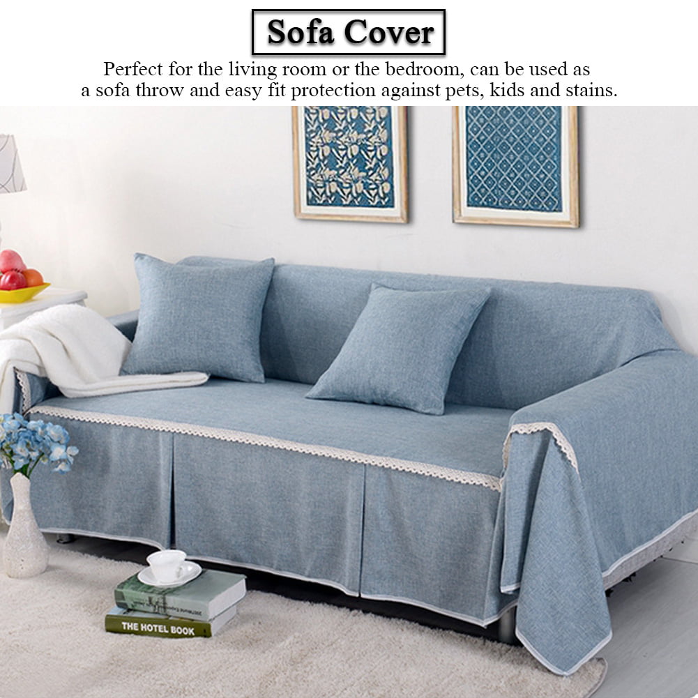 Details about   Embroidered Cotton Linen Sofa Cover Couch Cover Seat Cover Corner Sofa Towel 