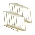 thumbnail image 1 of 12PCS Gold Frame Acrylic Sign Holder Wedding Table Number Holder Slanted Menu Double Sided Stand, 4X6Inch Vertical, 1 of 5