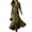 Army Green, variant on Women's Long Sleeve Button-Up Extra-Long Dress Wrap Asymmetrical Ruffled High-Low Western Elegant Denim Dress for Winter Themed Parties,Coffee,M