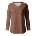 thumbnail image 4 of Diufon Womens Pullover Tops Casual Loose Solid Color Blouses V Neck Long Sleeve Breathable Tops, 4 of 4