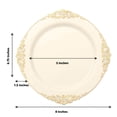 10 Pcs Disposable Plastic Salad Dinner Plates Embossed Baroque Trim Party 270899722189307918