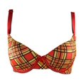 thumbnail image 2 of Women's Mad for Plaid 3 Pack Molded Cup Bra set in vibrant colors 42C Red, 2 of 5