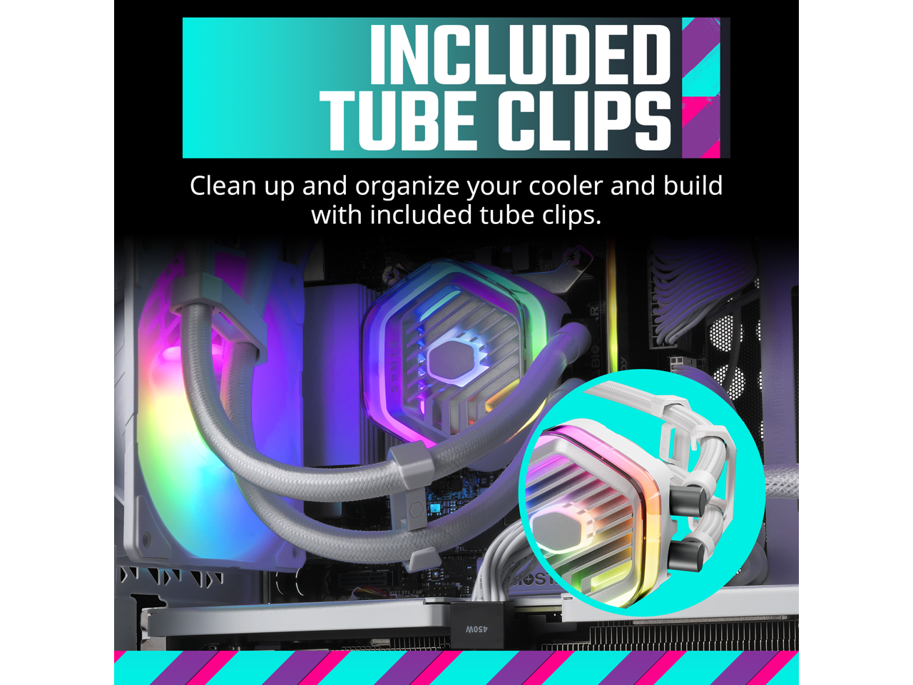 CoolerMaster MasterLiquid 360 Atmos White ARGB Close-Loop AIO Liquid Cooler