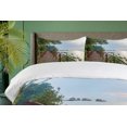 thumbnail image 4 of Ambesonne Nature Duvet Cover Set, Jogging at Shoreline, 2-Calking, Green Chocolate, 4 of 7
