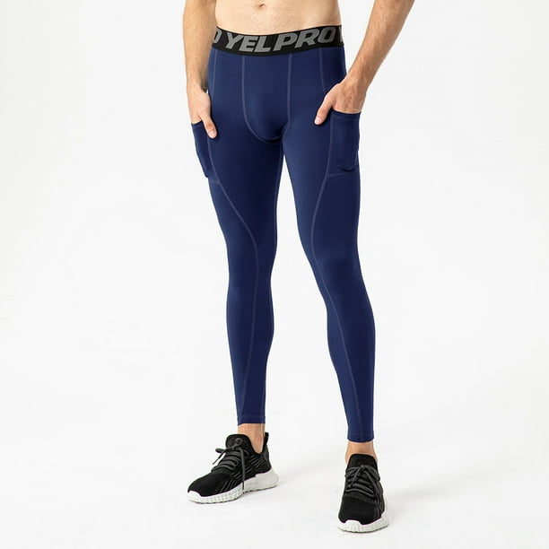 Pantalones de fitness para hombre con bolsillos para correr, entrenar, pantalones ajustados deportivos elásticos que absorben la humedad y de secado rápido