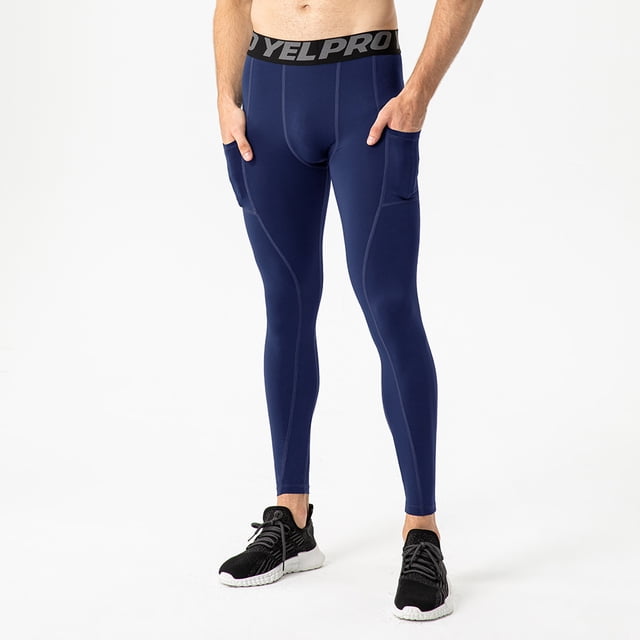 Pantalones de fitness para hombre con bolsillos para correr, entrenar, pantalones ajustados deportivos elásticos que absorben la humedad y de secado rápido