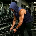 thumbnail image 5 of Men's Sleeveless Gradient Hoodie Tank, Muscle Fit Pullover Workout Vest with Pocket - Breathable Quick-Dry Athletic Shirt for Summer Gym & Bodybuilding Black L, 5 of 8