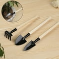 thumbnail image 1 of 3pcs/set Mini Garden Tools Plant Shovel Rake Spade Wood Handle Metal Head Kids, 1 of 10