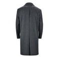 thumbnail image 4 of Overcoat for Men Double Collar Long Jacket Cotton Blend Peacoat Outerwear Clothes, Dark Gray, Size S, 4 of 7