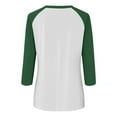 thumbnail image 5 of RPVATI Women's 3/4 Sleeve Tops Raglan Contrast Crewneck Summer Shirts Three Quarter Length Color Block Loose Fit Casual Blouses Fashion T-Shirts Green XL, 5 of 7