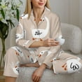 thumbnail image 4 of Goofa White Goose Printed Women’s 2 Piece Pajama Set Super,Pajamas Women's Long Sleeve Sleepwear Soft Button Down Loungewear Pjs Lounge Set Nightwear-Medium, 4 of 9