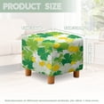 thumbnail image 3 of SCRAWLGOD St. Patrick's Day Four Leaf Clover Coin Print White Green Footstool Slipcover, Thick Foot Rest Cushion Non Slip Square Slipcover for Ottoman with Elastic Buttom for Living Room, 3 of 7