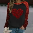 thumbnail image 2 of Womens Valentines Sequin Tops Love Heart Graphic Valentine's Day Womens Sparkling Graphic Tee Long Sleeve Cute Hearts Shirt Tops(Red,L), 2 of 4