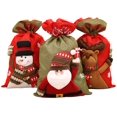 thumbnail image 1 of 3PCS Christmas Santa Sack Drawstring Treat Bags for Holiday Party Decorations, 1 of 7